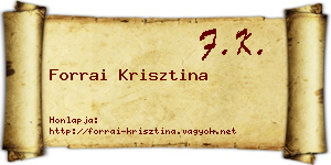 Forrai Krisztina névjegykártya