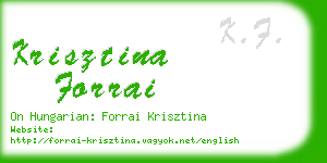 krisztina forrai business card